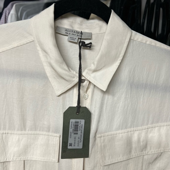 AllSaints Esme Shirt - Ecru White NWT - Picture 3 of 5